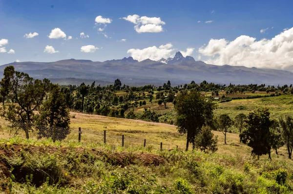 Panorama Van Mount Kenya Tweede Hoogste Berg Afrika — Stockfoto