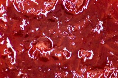 Çilek reçeli arka planı. makro çilek reçeli arkaplanı