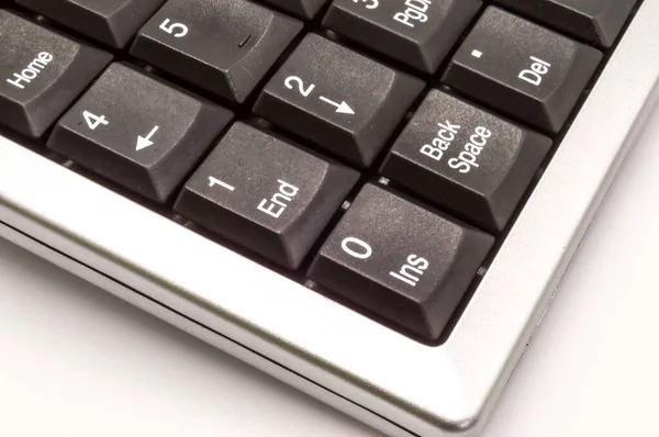 Numeric Keyboard Metallic Edges Numeric Keypad Isolated White — Stock Photo, Image