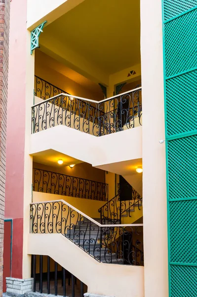 Exterior Staircase Wrought Iron Balustrade Hotel Hurghada Egypt — Stock Photo, Image