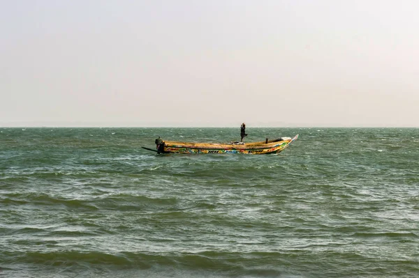 Barevná Rybářská Loď Banjul Hlavní Město Gambie Západní Afrika Stock Obrázky