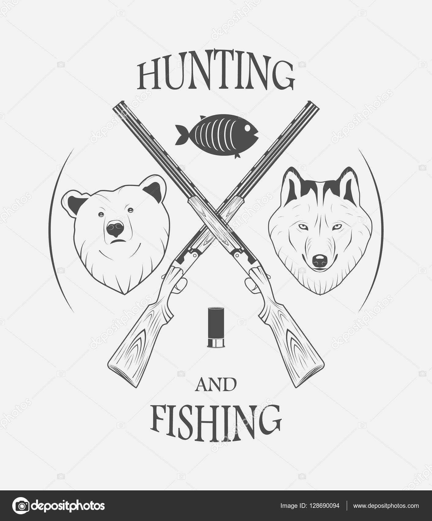 Hunting and fishing logo Stock Vector by ©Chekky 128690094