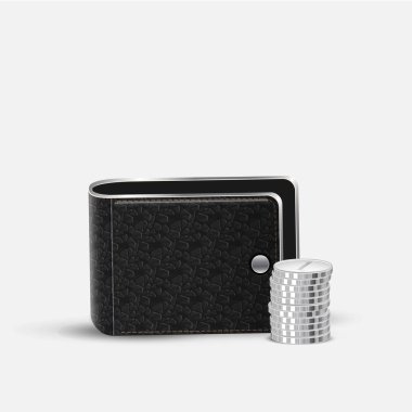 Gümüş sikke yığını gerçekçi vektör