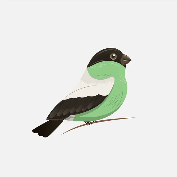 Pájaro en una rama. diseño y postales — Vector de stock