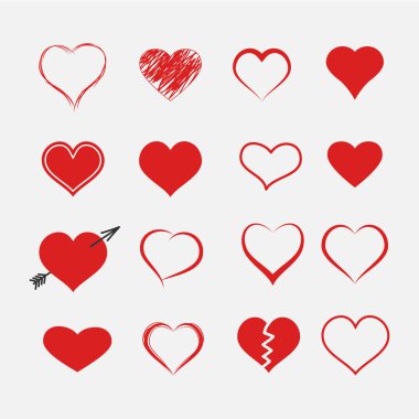 Kırmızı kalp toplama simgesi