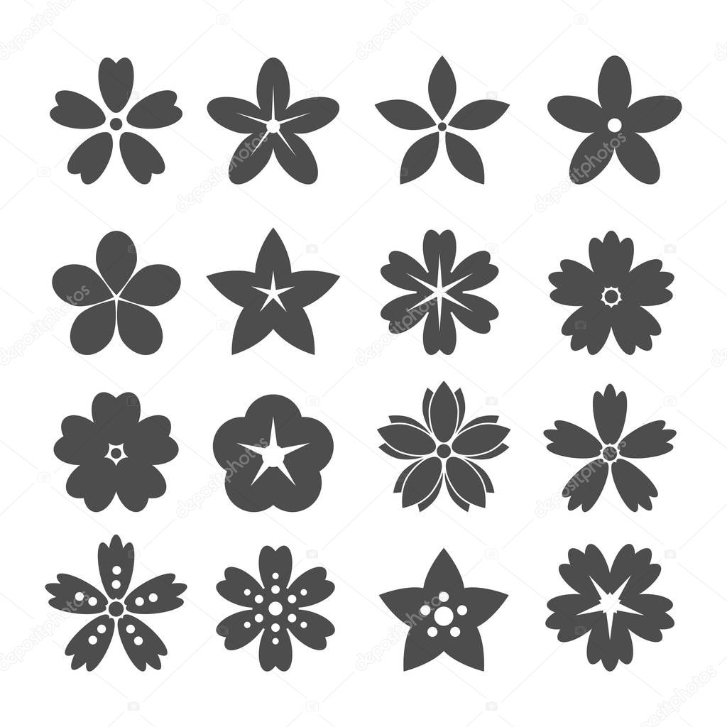 Set flower icons