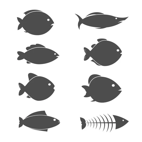 Conjunto de ícones de peixes vetores — Vetor de Stock