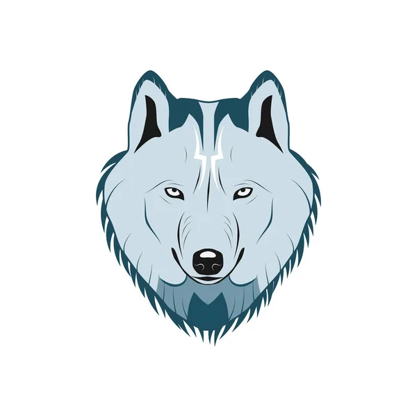 Logotipo de la cabeza de lobo de color — Vector de stock