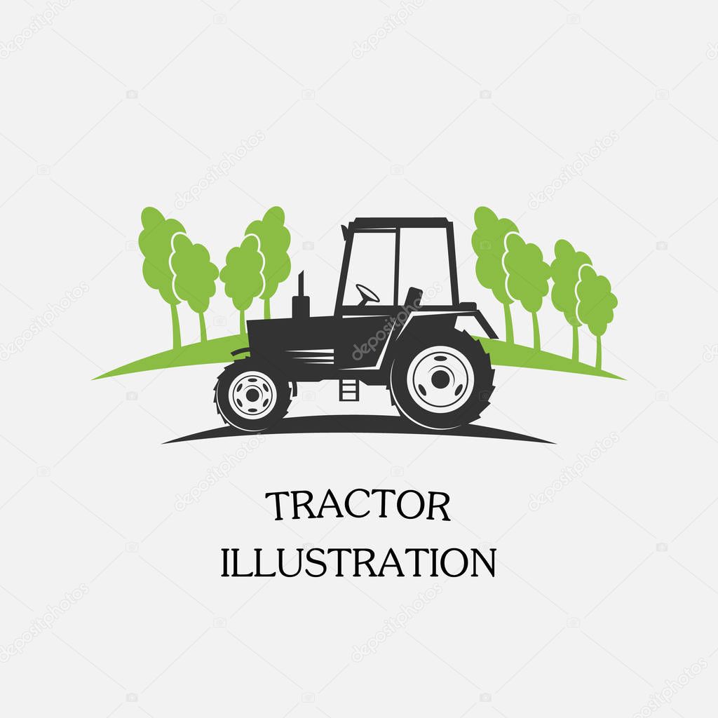 logotype tractor - vector illustration