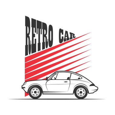 Retro Araba - vektör illüstrasyonu