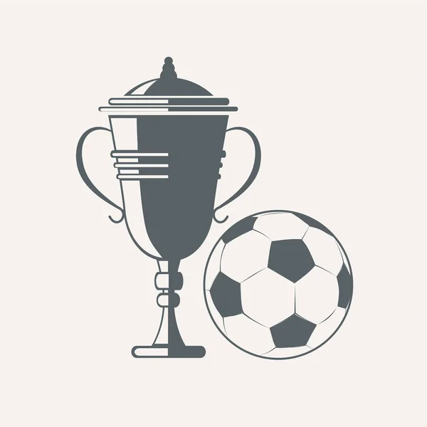 Coupe de football et ballon — Image vectorielle