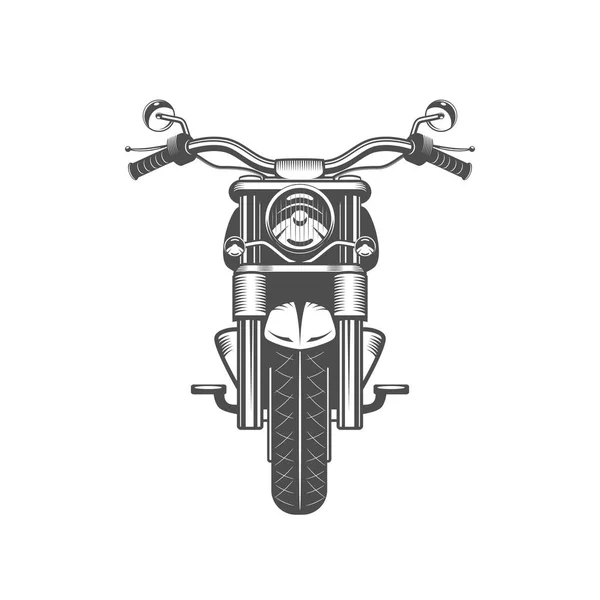 Chopper Motorrad Vorderseite isoliert — Stockvektor