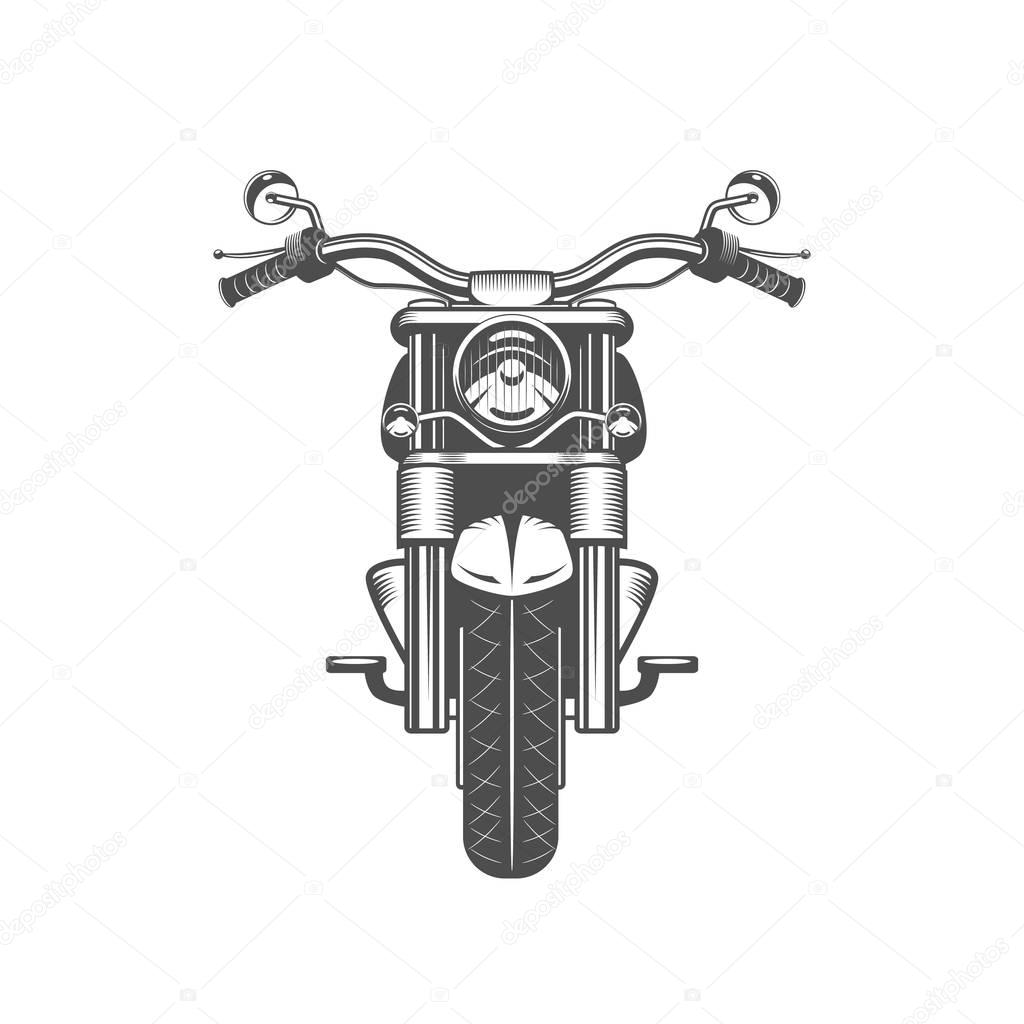 Chopper motorcycle front side isolated