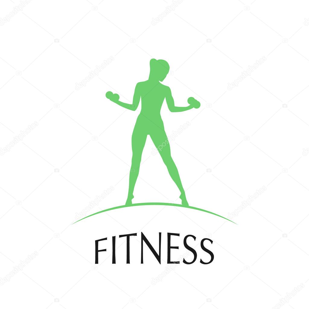 Fitness club logo, sport style logotype - vector illustration
