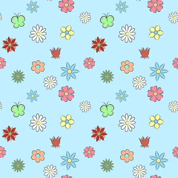 Motif sans couture fleur — Image vectorielle