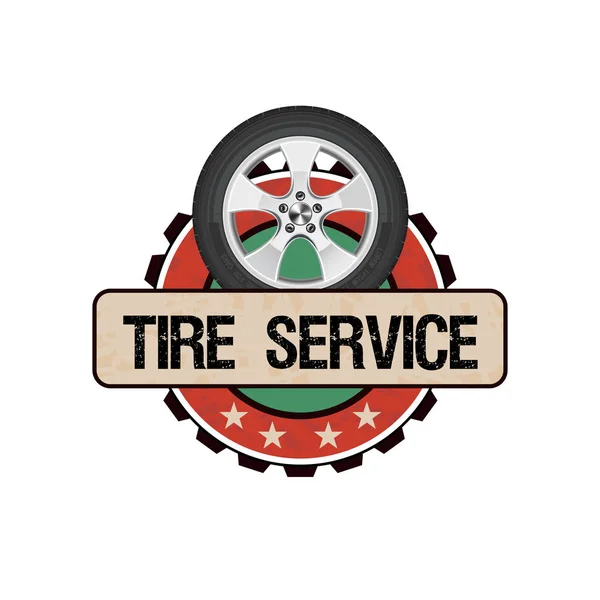 Serviço de roda de pneu — Vetor de Stock