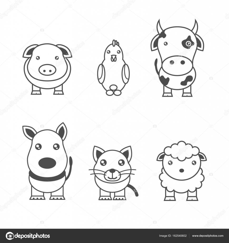 動物のモノクロ イラスト — ストックベクター © chekky #162540602