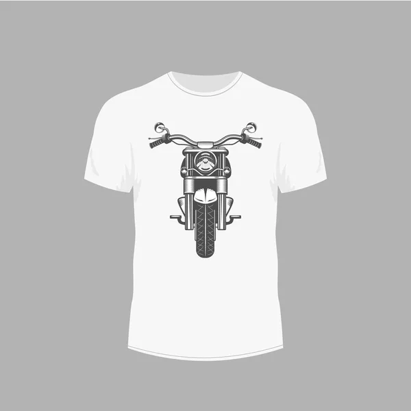 Men's white t-shirt - moto vector icon — Stock Vector