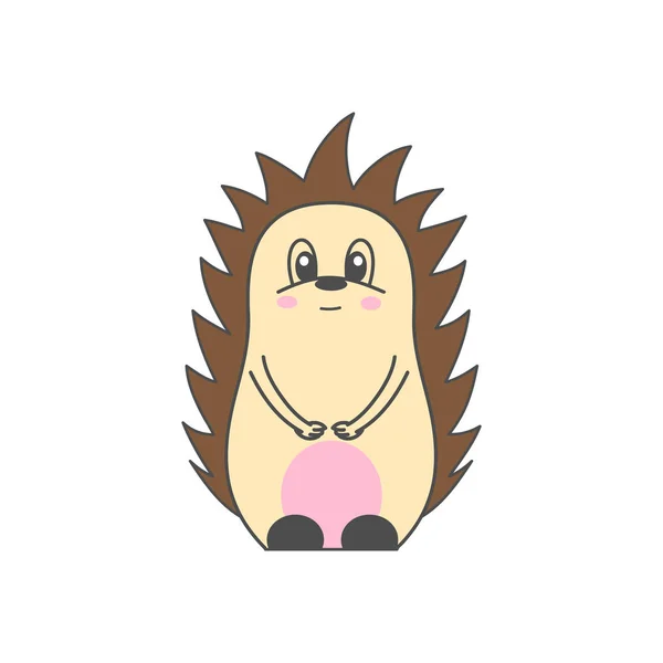 Cute cartoon hedgehog vector illustration — Stock Vector