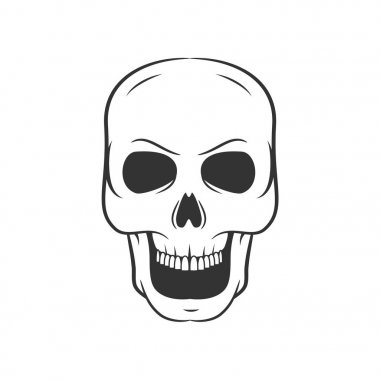 Elle çizilmiş kafatasları. Beyaz arka planda Blackicons