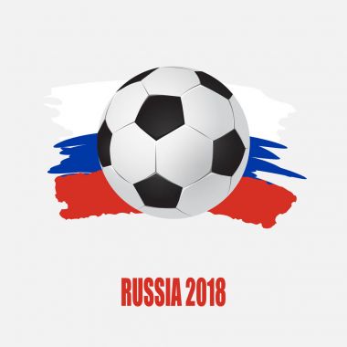 illüstrasyon, logo Futbol Kupası futbol 2018 Rusya vektör. modern soyut ve arka plan desenleri ile afiş grafik tasarım kümesi. gerçekçi izole vektör topu