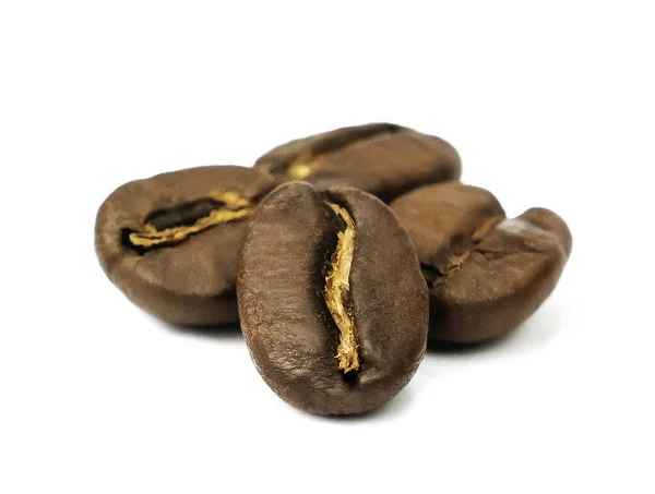Coffee beans isolated close up macro — Stock Photo, Image
