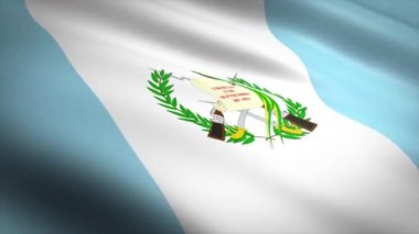 Guatemala bayrağı. Dalgalanan bayrak, son derece detaylı kumaş dokusu, dikişsiz döngü videosu. Son derece detaylı kumaş dokusuna sahip kusursuz bir döngü. Hd çözünürlüğünde döngü hazır