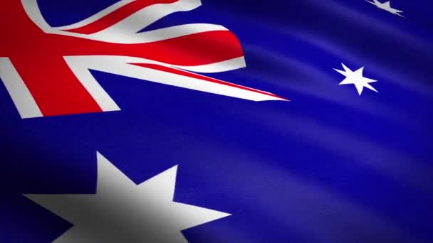 Vlag van Australië. Zwaaien vlag met zeer gedetailleerde stof textuur naadloze loopable video. Naadloze lus met zeer gedetailleerde stofstructuur. Loop klaar in 4k resolutie — Stockvideo