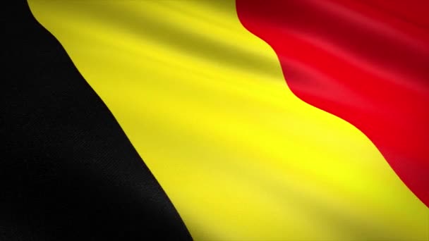 Belgium Flag Loop - waving flag with highly detailed fabric texture seamless loop video. Seamless loop with highly detailed fabric texture. Loop ready in 4K resolution — Stock Video