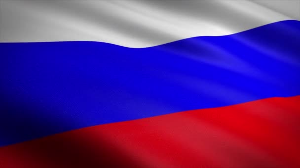Σημαία της Ρωσίας. Κυματιστή σημαία με εξαιρετικά λεπτομερή υφασμάτινη υφή αδιάλειπτη βρόχο βίντεο. Απρόσκοπτη θηλιά με εξαιρετικά λεπτομερή υφασμάτινη υφή. Βρόχος έτοιμος σε ανάλυση 4k — Αρχείο Βίντεο