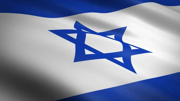 Bandera de Israel. Bandera ondulante realista Ilustración de renderizado 3D con textura de tela altamente detallada . Fotos de stock