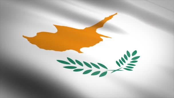 Bandera de Chipre. Bandera ondeante con textura de tela altamente detallada video loopable sin costuras. Lazo sin costura con textura de tejido altamente detallada. Loop listo en resolución 4K — Vídeo de stock