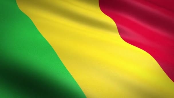 Vlag van Mali. Zwaaien vlag met zeer gedetailleerde stof textuur naadloze loopable video. Naadloze lus met zeer gedetailleerde stofstructuur. Loop klaar in Hd resolutie — Stockvideo