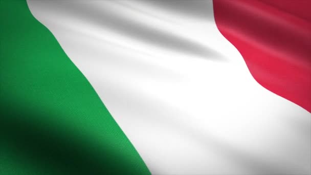 Italy Flag Loop - ondeando la bandera con la textura de la tela altamente detallada de vídeo lazo sin costuras. Lazo sin costura con textura de tejido altamente detallada. Loop listo en resolución 4K — Vídeos de Stock