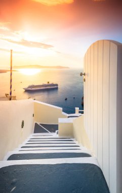 Santorini Adası manzarası, Yunanistan