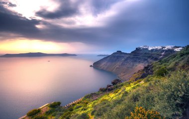 Santorini Adası manzarası, Yunanistan
