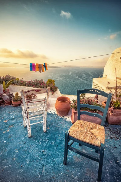 Вид Острів Санторіні Греція — стокове фото