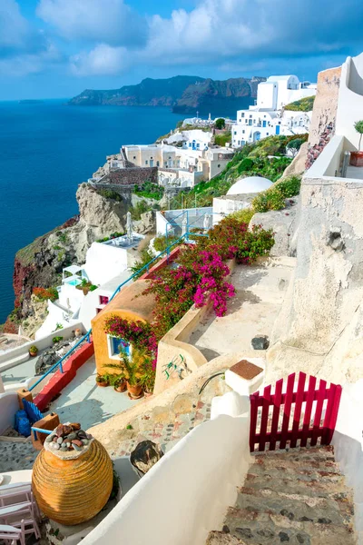 Oia stad op Santorini eiland, Griekenland. — Stockfoto