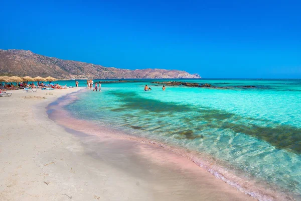 Tropikal kumsalı ile turkuaz su, Elafonisi, Crete, Yunanistan