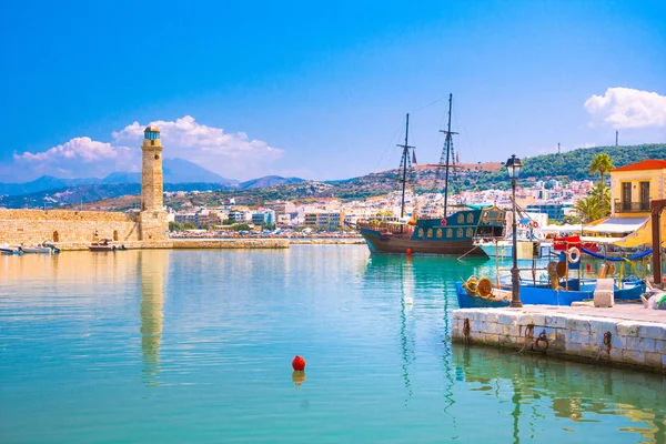 Old Venetian harbor of Rethimno, Crete, Greece — Stock Photo, Image