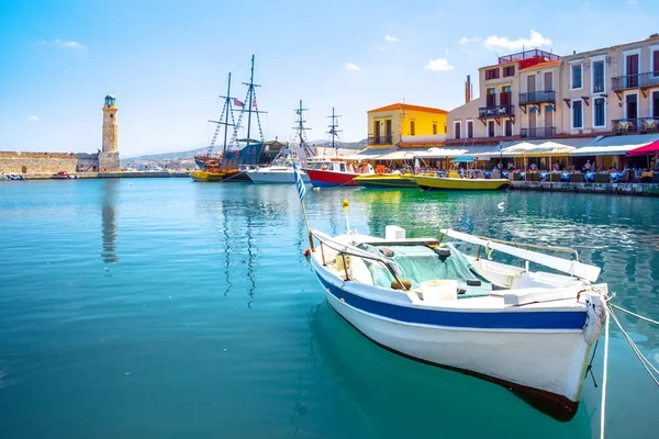 Old Venetian harbor of Rethimno, Crete, Greece — Stock Photo, Image