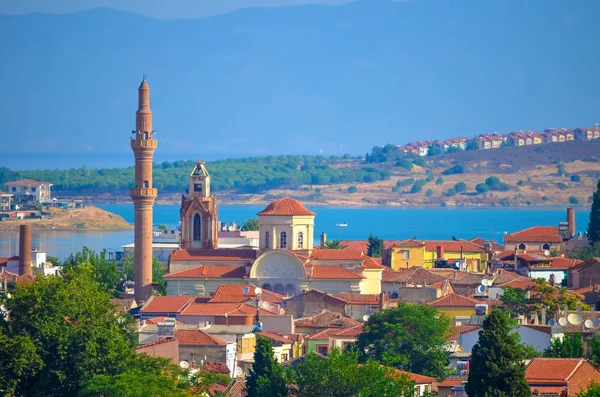 Vista Acima Dos Telhados Cidade Ayvalik Ilhas Moschonisia Turquia — Fotografia de Stock