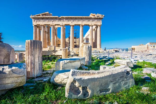 Parthenontempel Auf Der Akropolis Athen Griechenland — Stockfoto