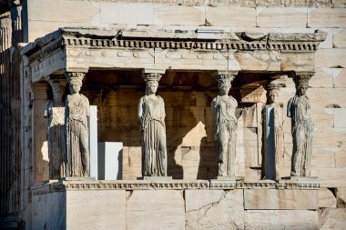Karyatides heykelleri, Erehtheio, Atina, Yunanistan akropolü