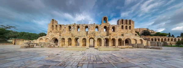 Θέατρο Του Herodion Του Αττικού Κάτω Από Ερείπια Της Ακρόπολης — Φωτογραφία Αρχείου