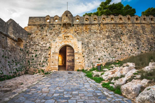 Forteresse Vénitienne Fortezza Sur Colline Vieille Ville Rethimno Crète Grèce — Photo