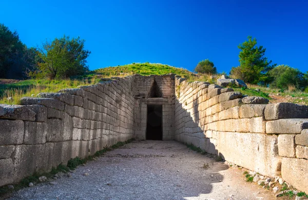 Sitio Arqueológico Mycenae Cerca Aldea Mykines Con Tumbas Antiguas Paredes — Foto de Stock