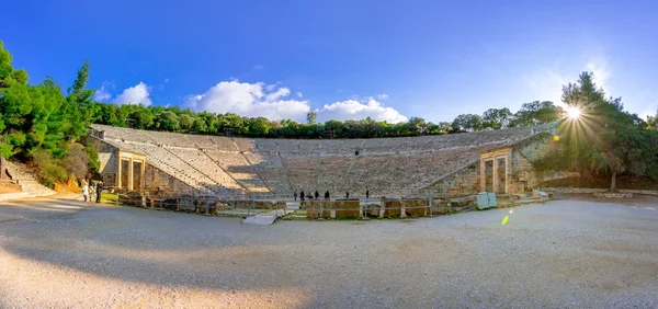 Antiguo Teatro Epidauro Epidavros Prefectura Argolida Peloponeso Grecia — Foto de Stock