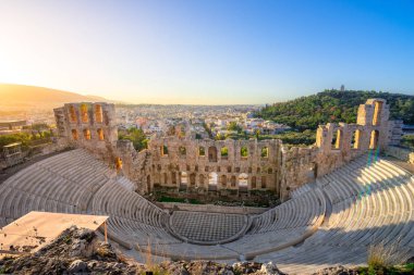 Akropolis, Atina, Yunanistan kalıntıları altında Herodion Atticus Tiyatrosu.