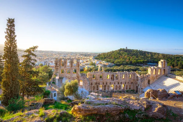 Teatro Herodion Atticus Sob Ruínas Acropolis Atenas Greece — Fotografia de Stock